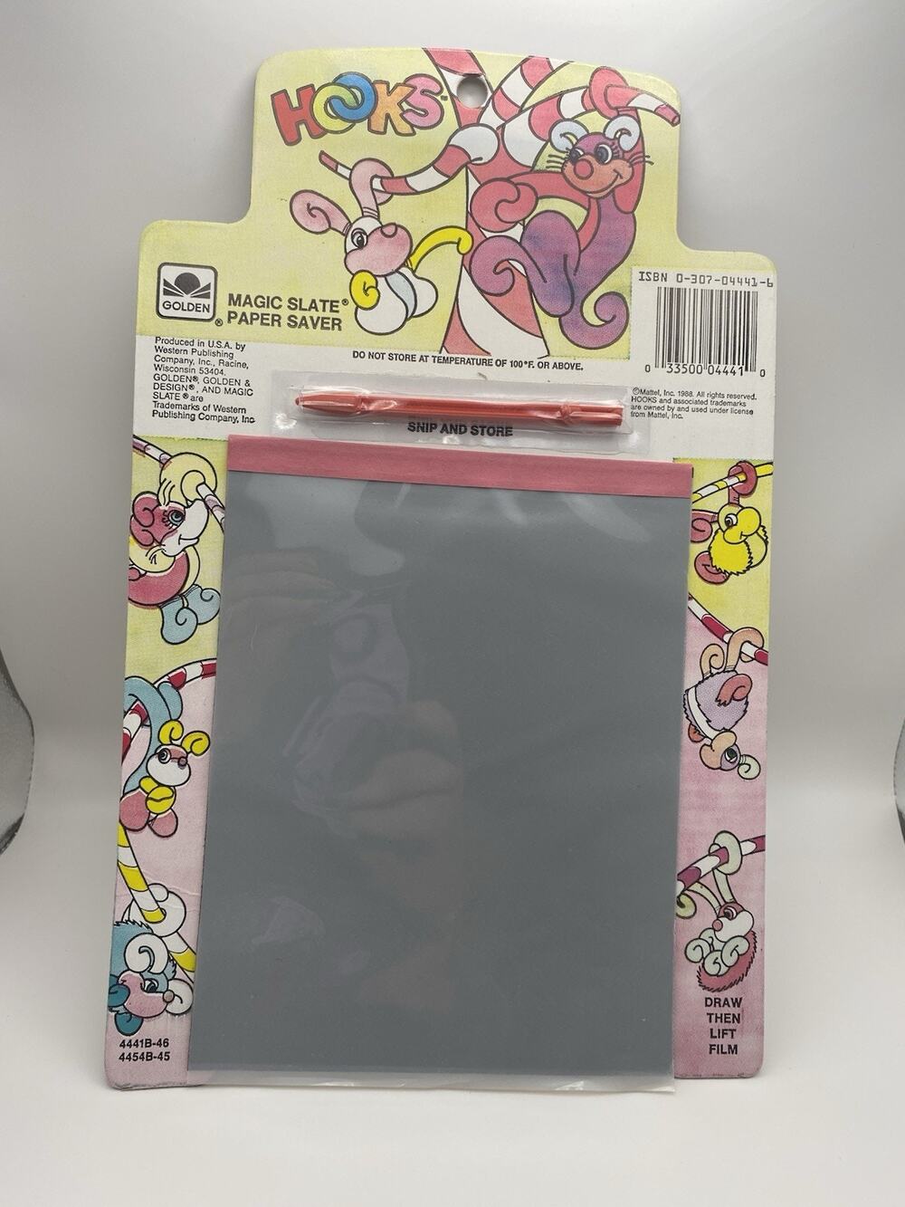 Vintage Mattel Hooks Magic Slate Paper Saver Golden 1988